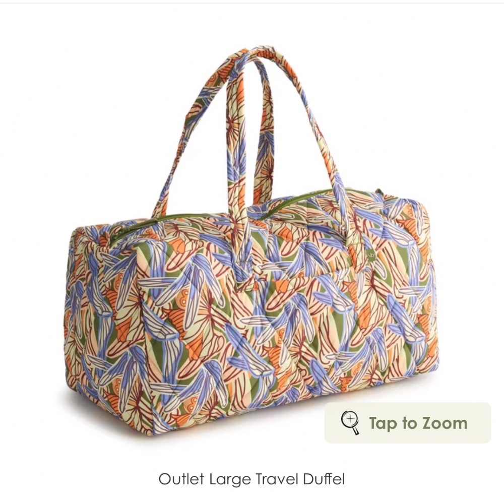New Vera Bradley pattern dragon fly large Travel Dutfel Bag